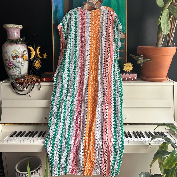 Colorful Striped Kaftan Dress One Size - Picture 5 of 14
